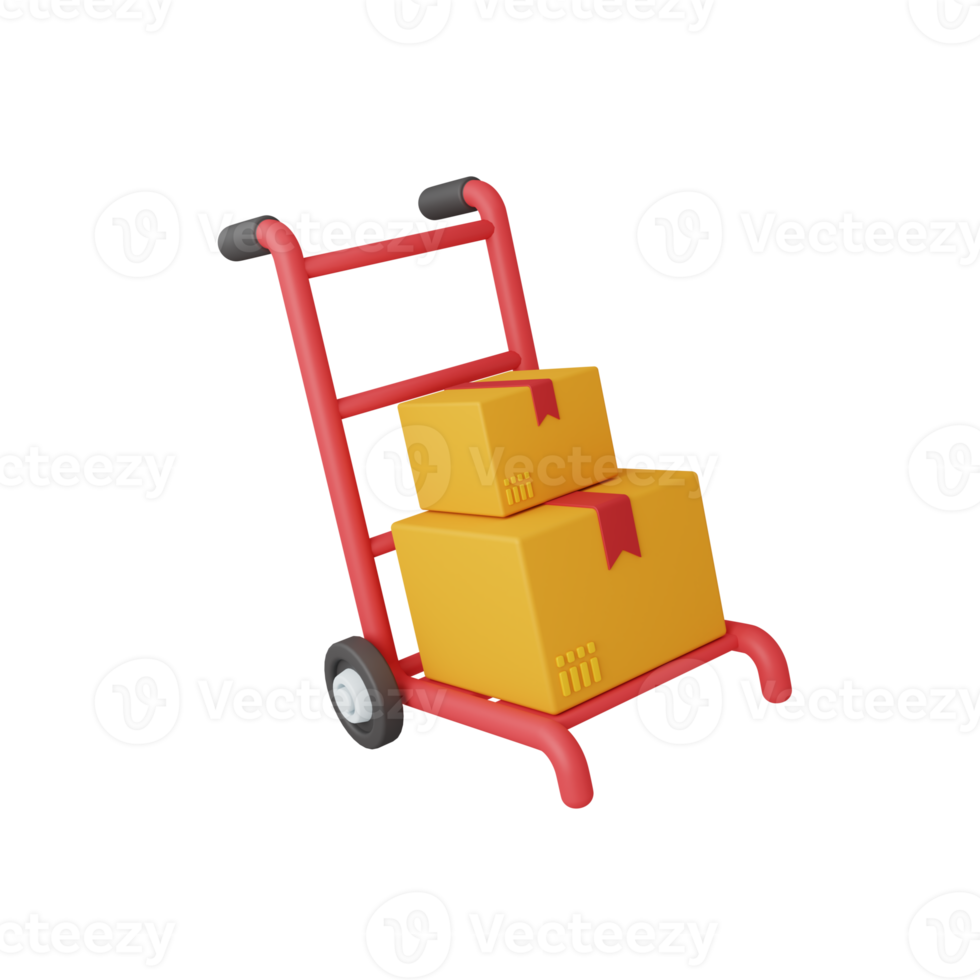 3d rendering trolley isolated. useful for e-commerce or business online design illustration premium png