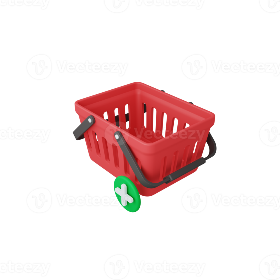 3d rendering add to cart isolated. useful for e-commerce or business online design illustration png