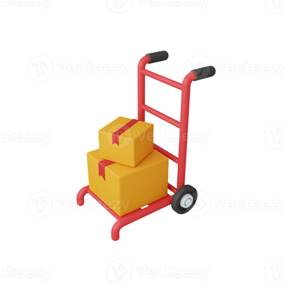 3d rendering trolley isolated. useful for e-commerce or business online design illustration premium png