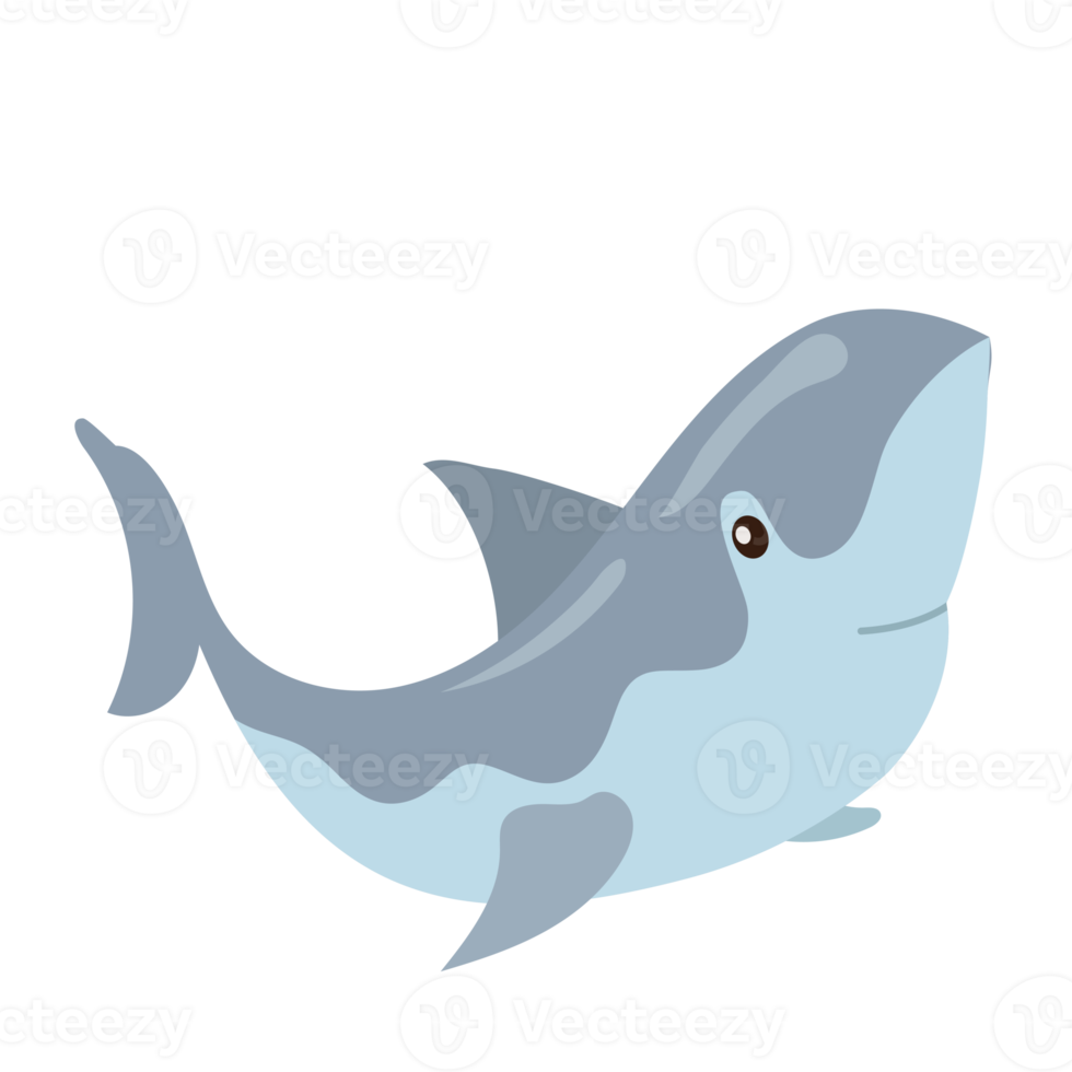 shark cartoon in flat style png