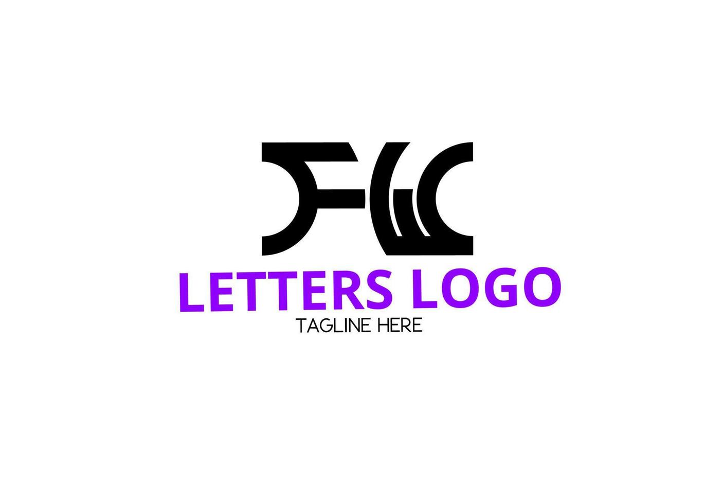 fw wf f w initial letter logo vector