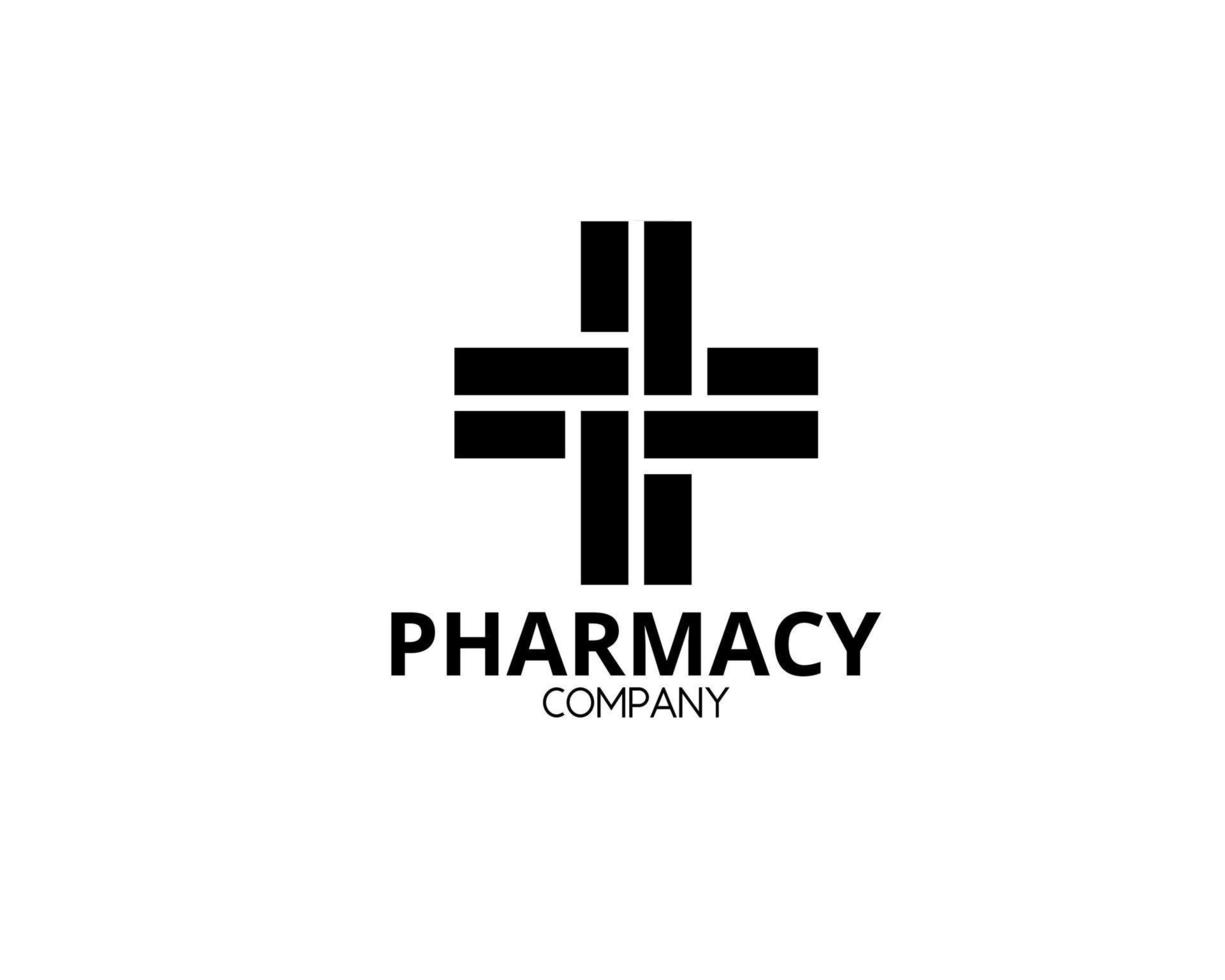 silhouette cross pharmacy logo vector