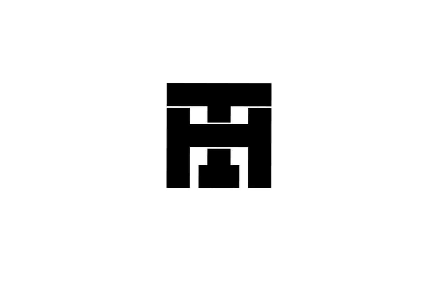 ht th t h initial letter logo isolated on white background vector