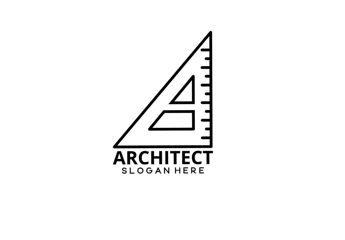 letra un logotipo de arquitecto de regla en ángulo vector