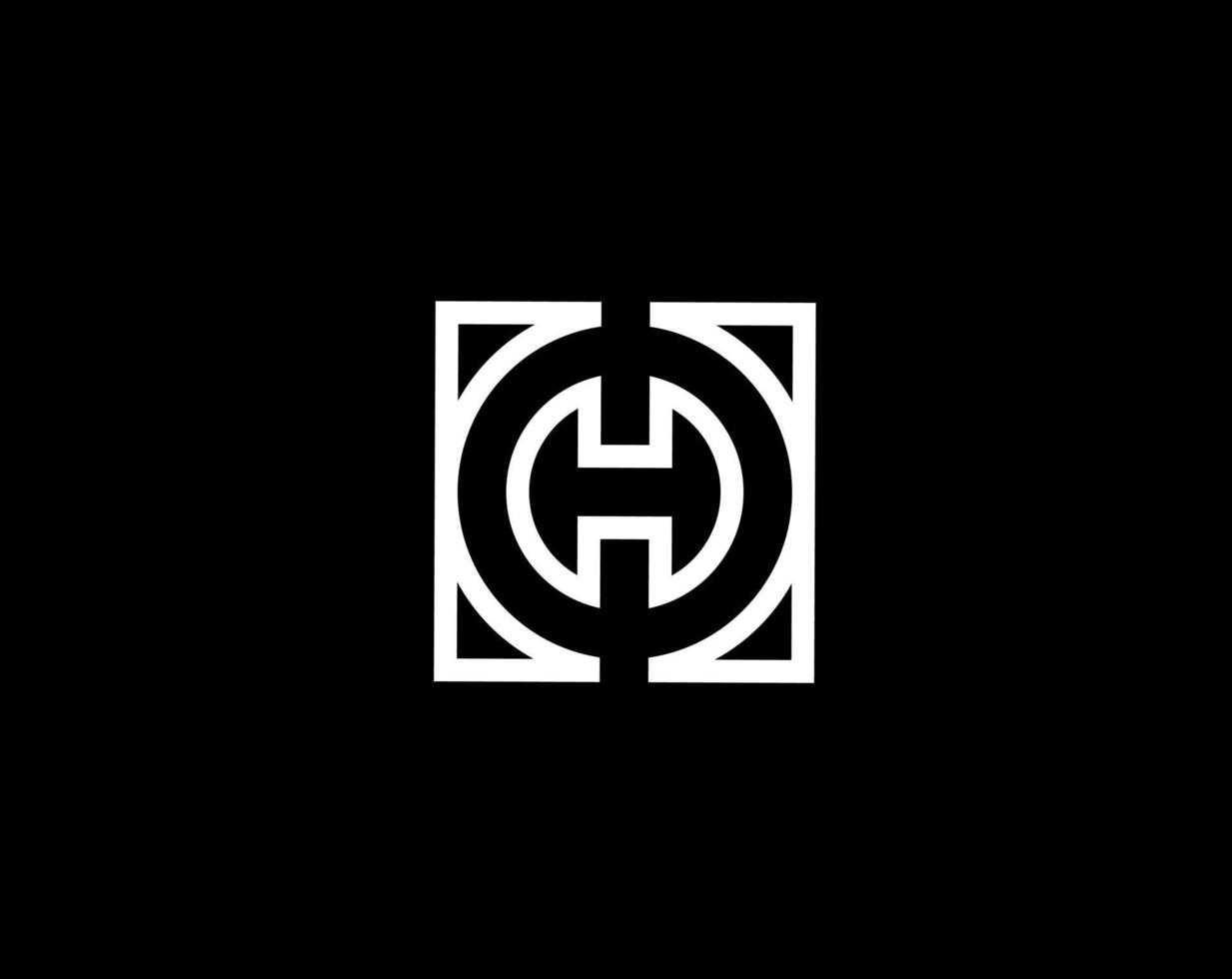 ho oh o h initial letter logo isolated on black background vector