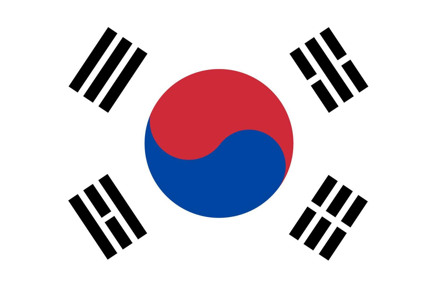 bandera nacional de la república de corea del sur vector