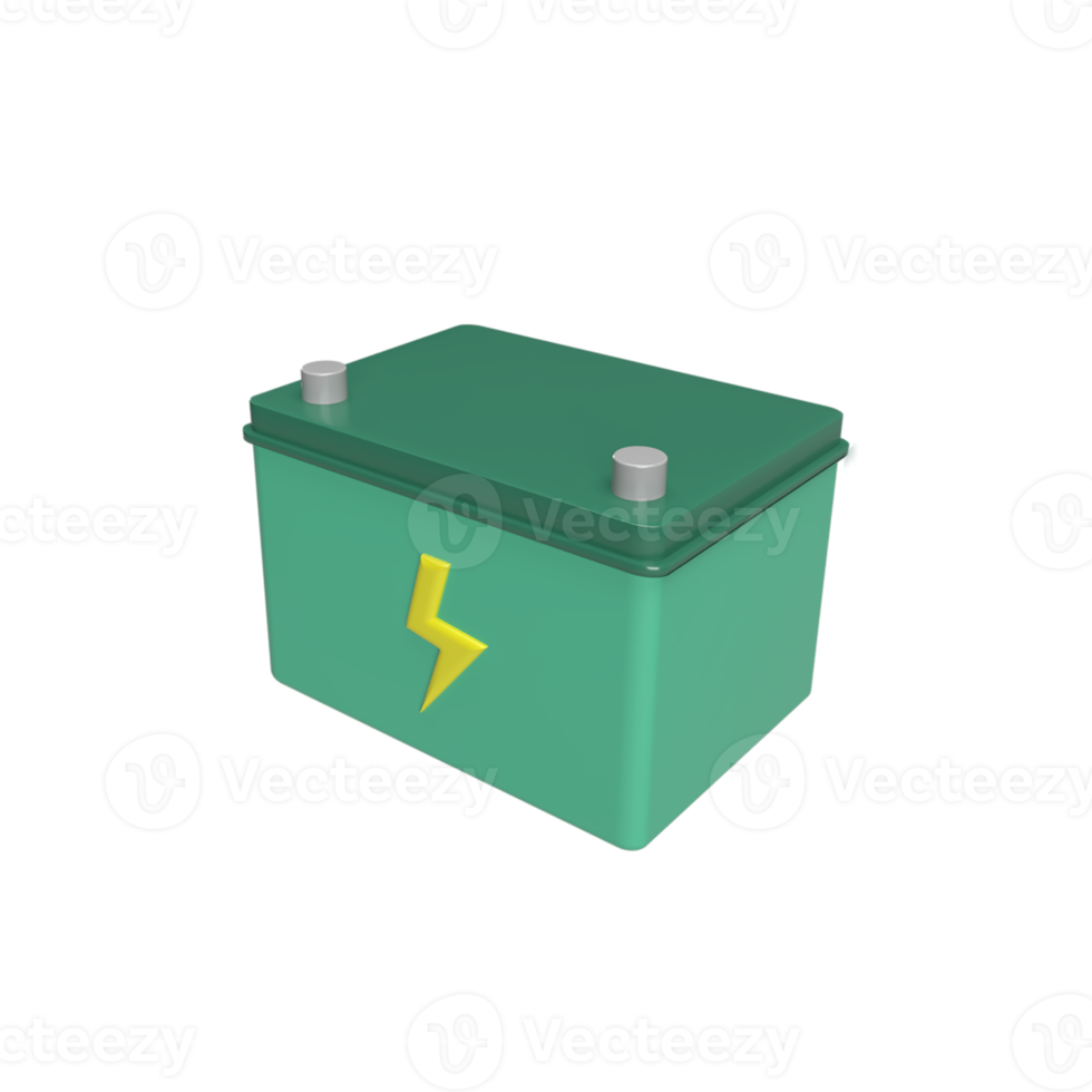 battery 3d model cartoon style. render illustration png