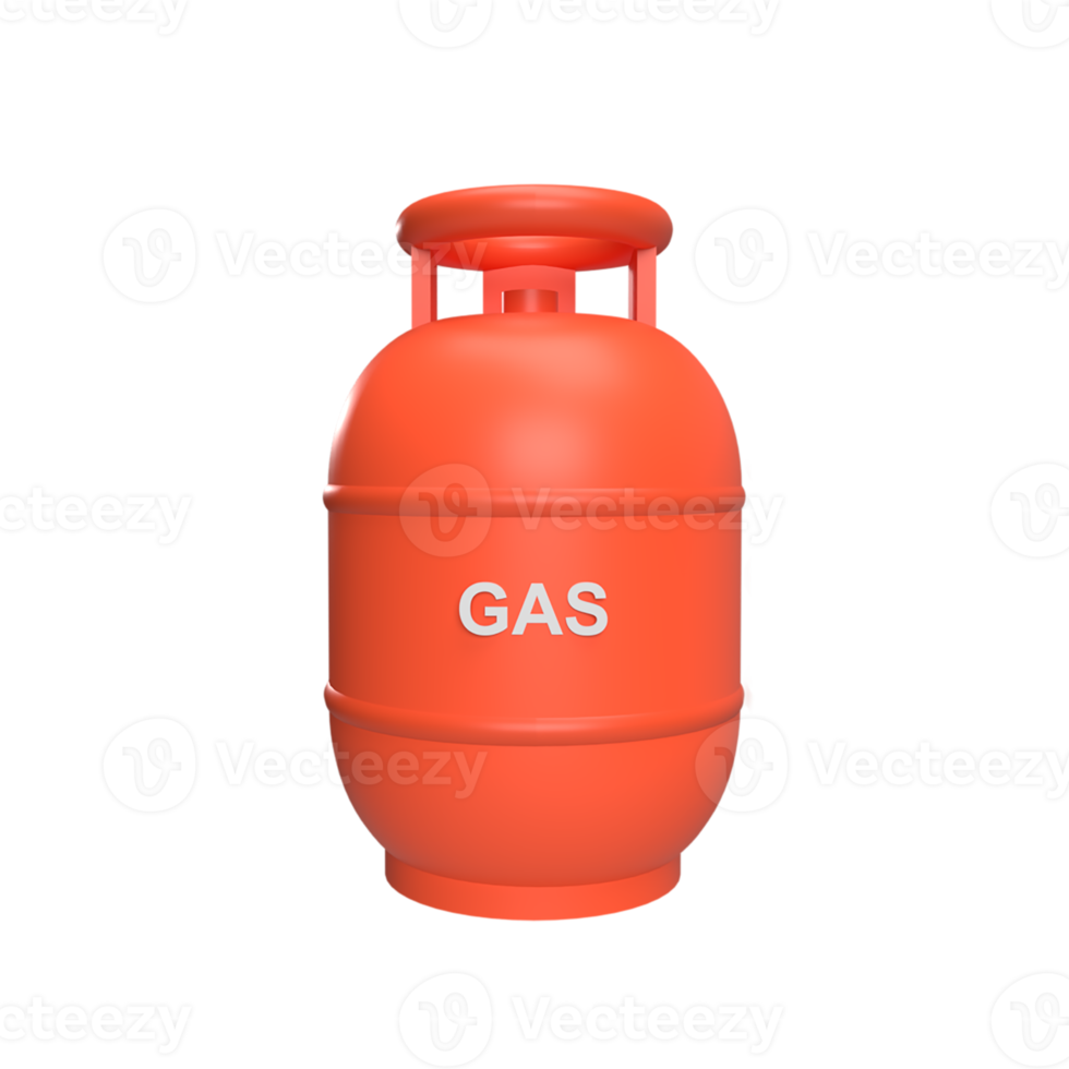 Gas cylinder 3d icon model cartoon style concept. render illustration png