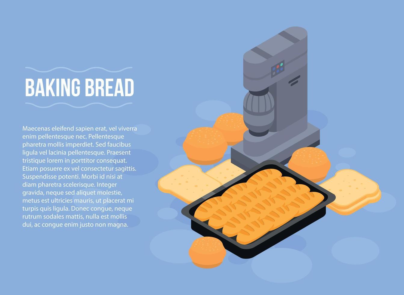 Baking bread concept banner, isometric style vector