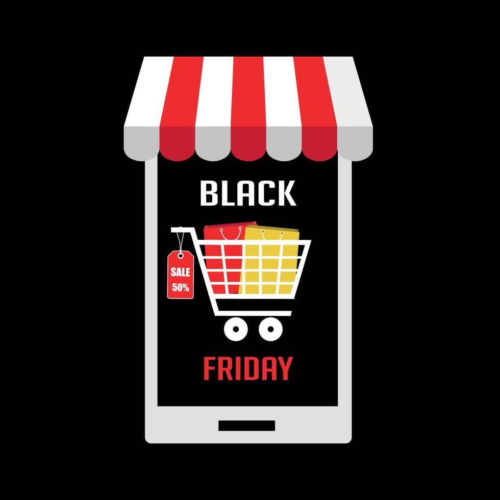 Black Friday Sale banner illustration. vector