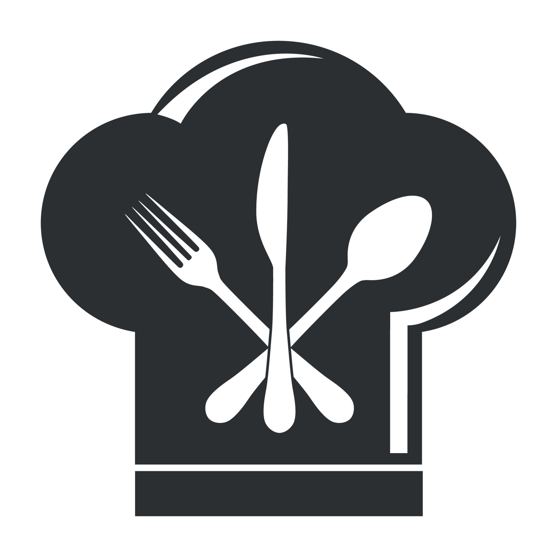 ilustración del logotipo de cocina. sombrero de chef y cubiertos