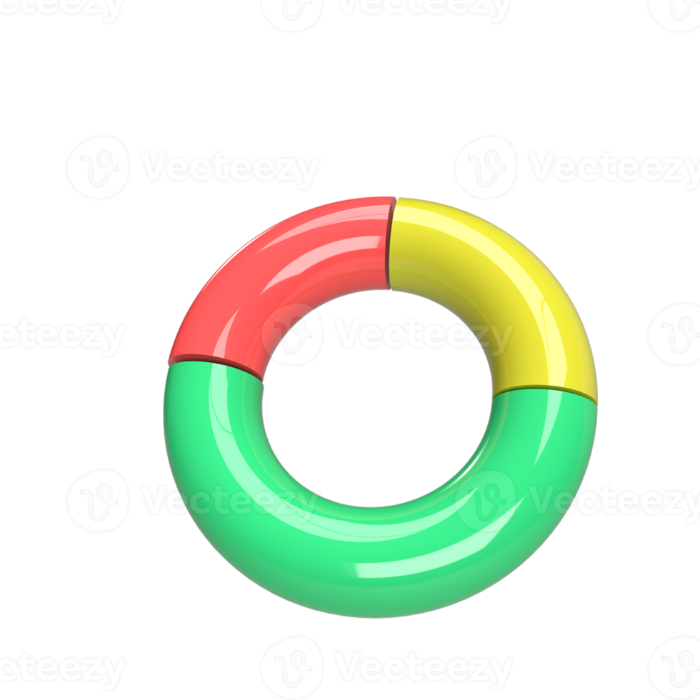 Data graph 3d model cartoon style. render illustration png