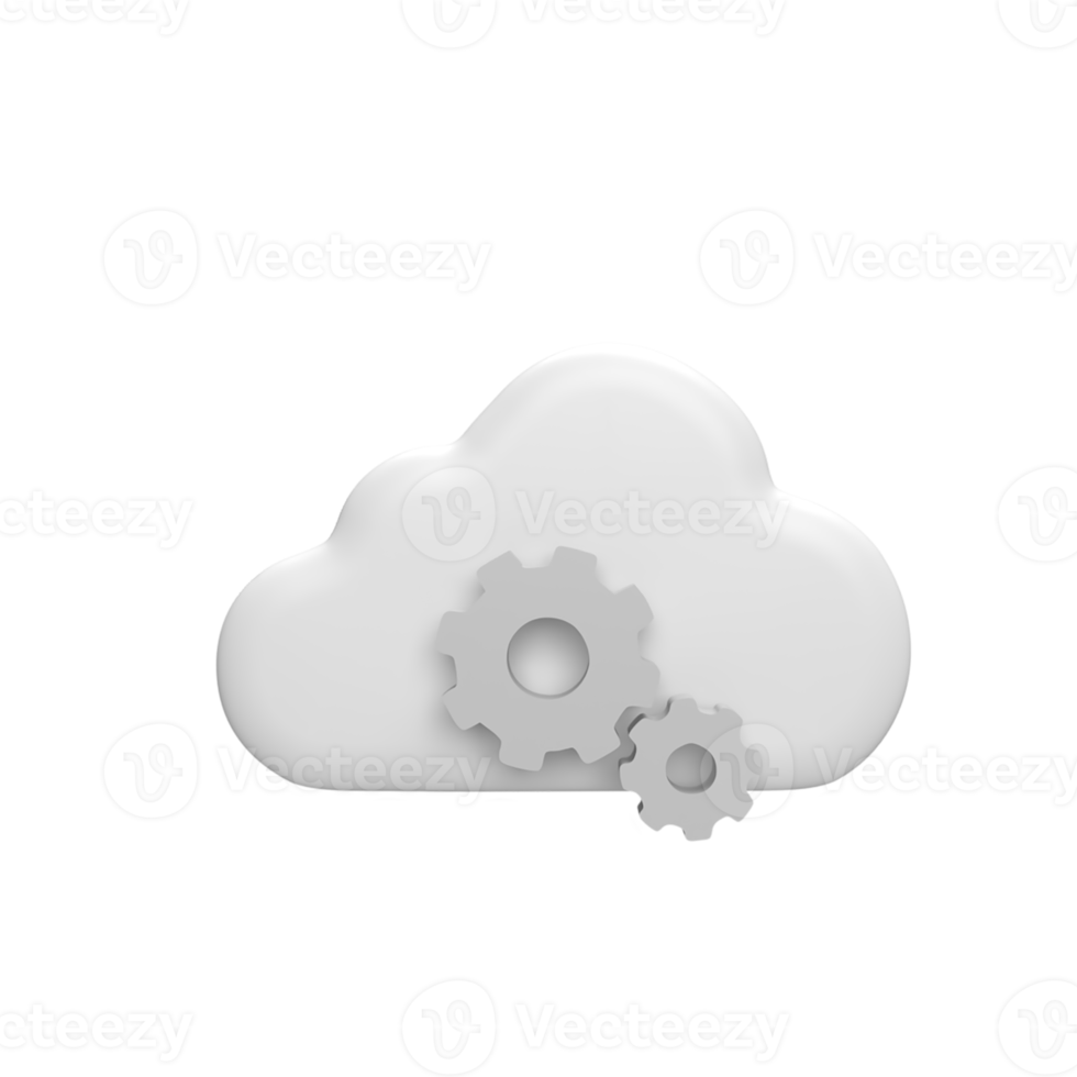 Cloud-Wartung 3D-Symbol Modell Cartoon-Stil-Konzept. Abbildung machen png