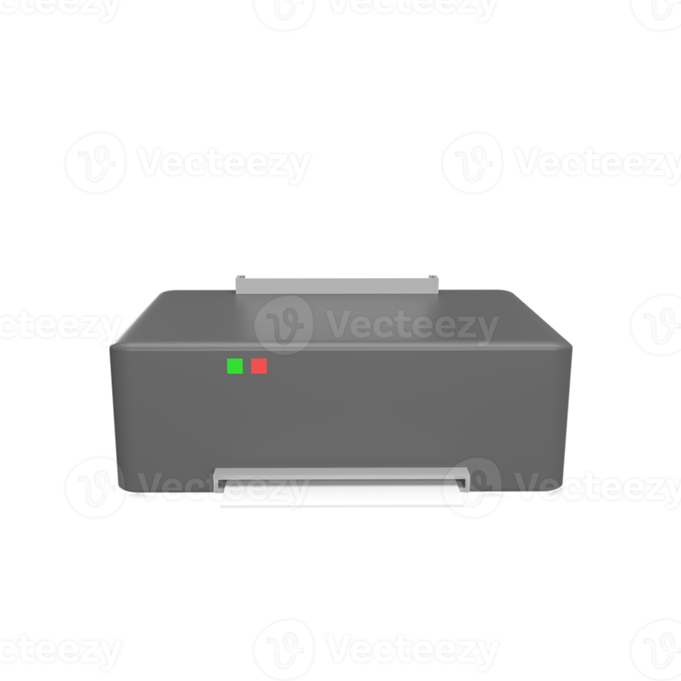 Printer 3d icon model cartoon style concept. render illustration png