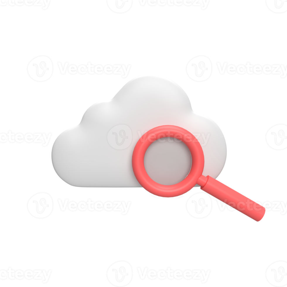 Find cloud 3d icon model cartoon style concept. render illustration png