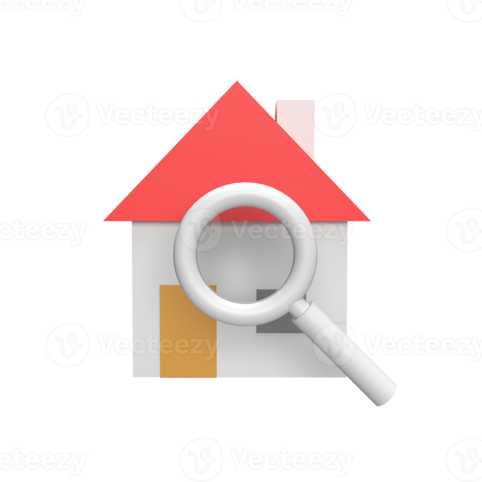 Find house 3d icon model cartoon style concept. render illustration png