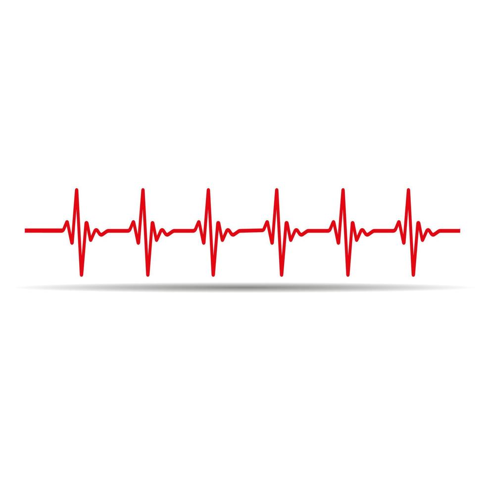 Illustration red line cardiogram of the heart vector