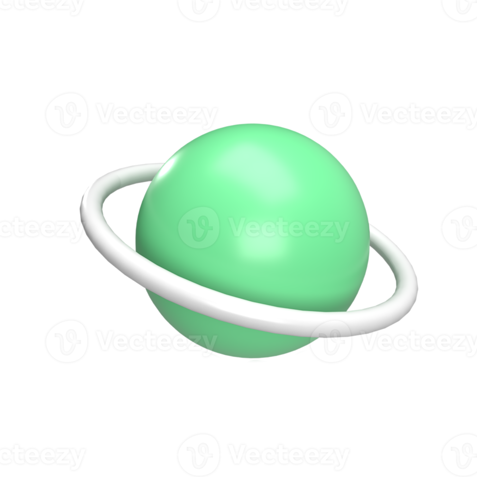 round with ring 3d model cartoon style. render illustration png
