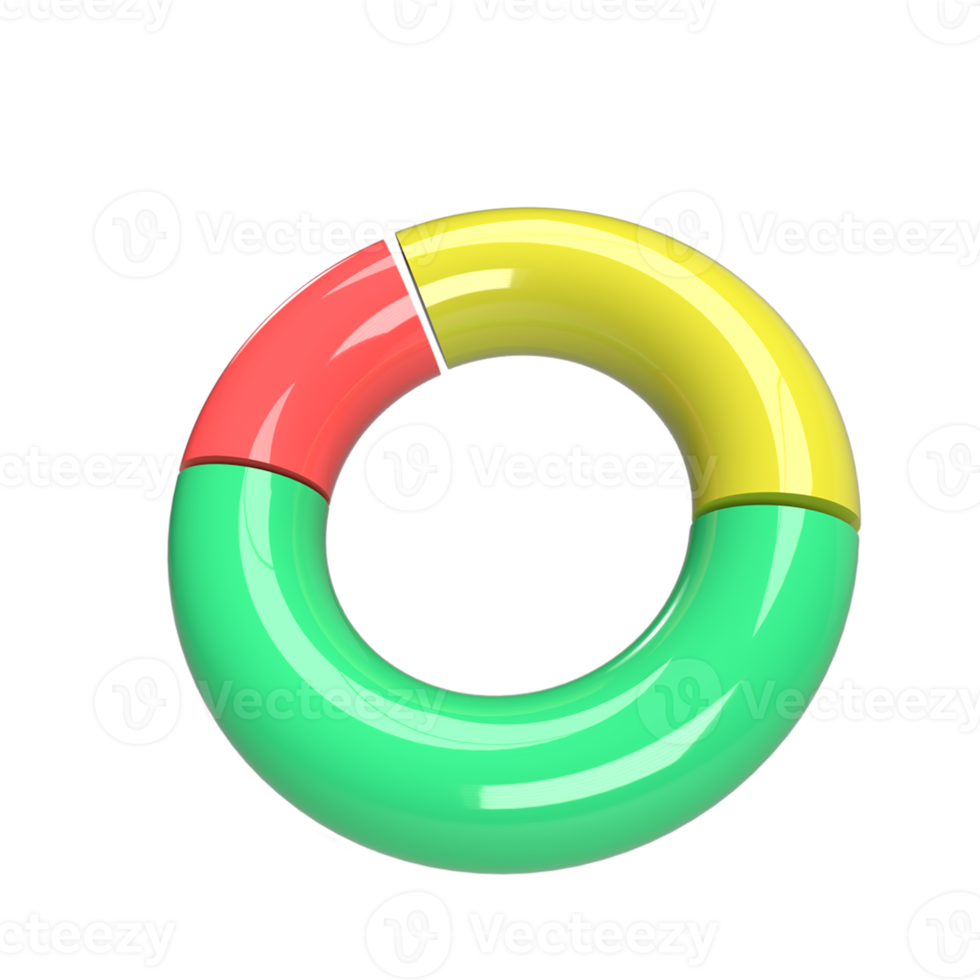 Data graph 3d model cartoon style. render illustration png