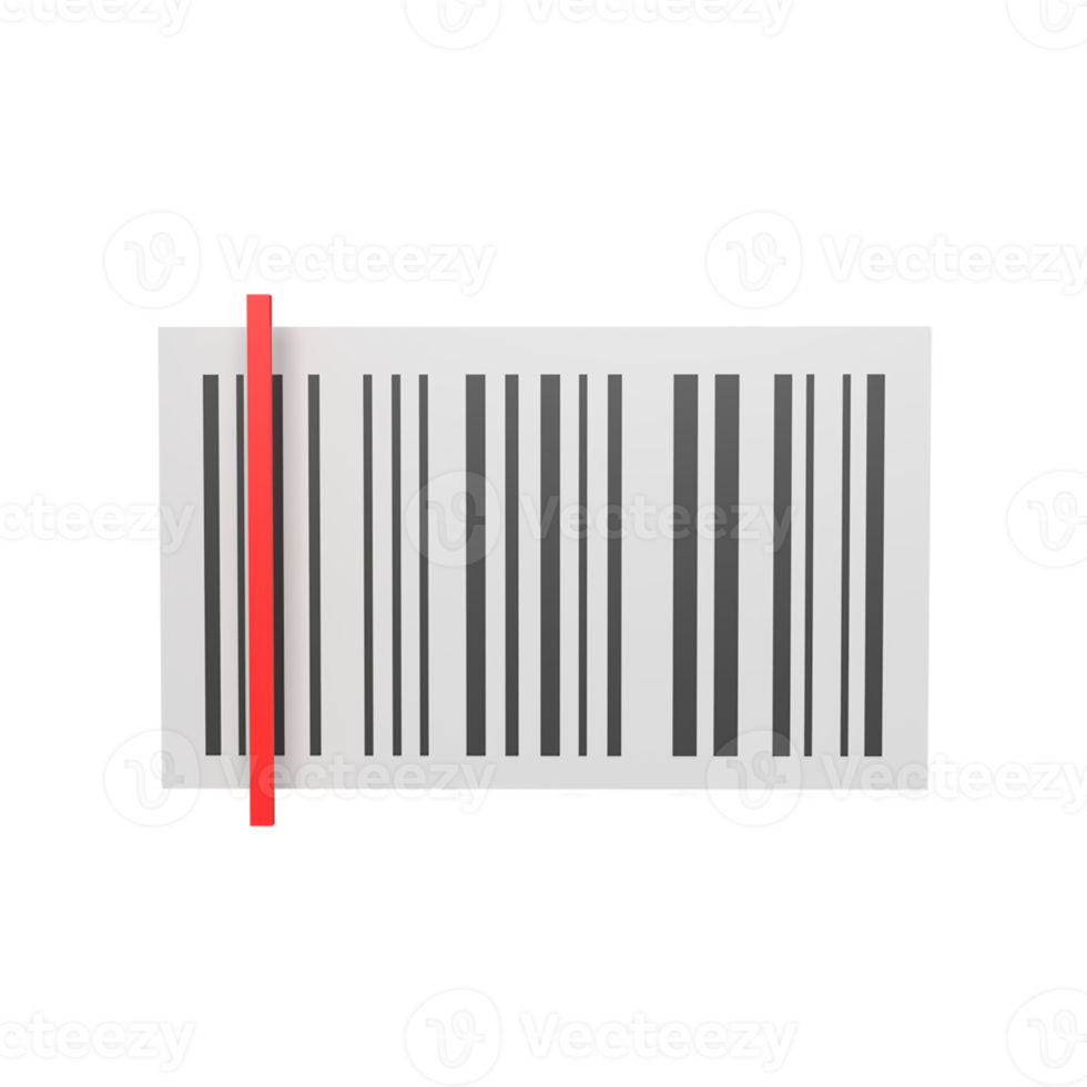 scan barcode 3d pictogram model cartoon stijl concept. illustratie weergeven png