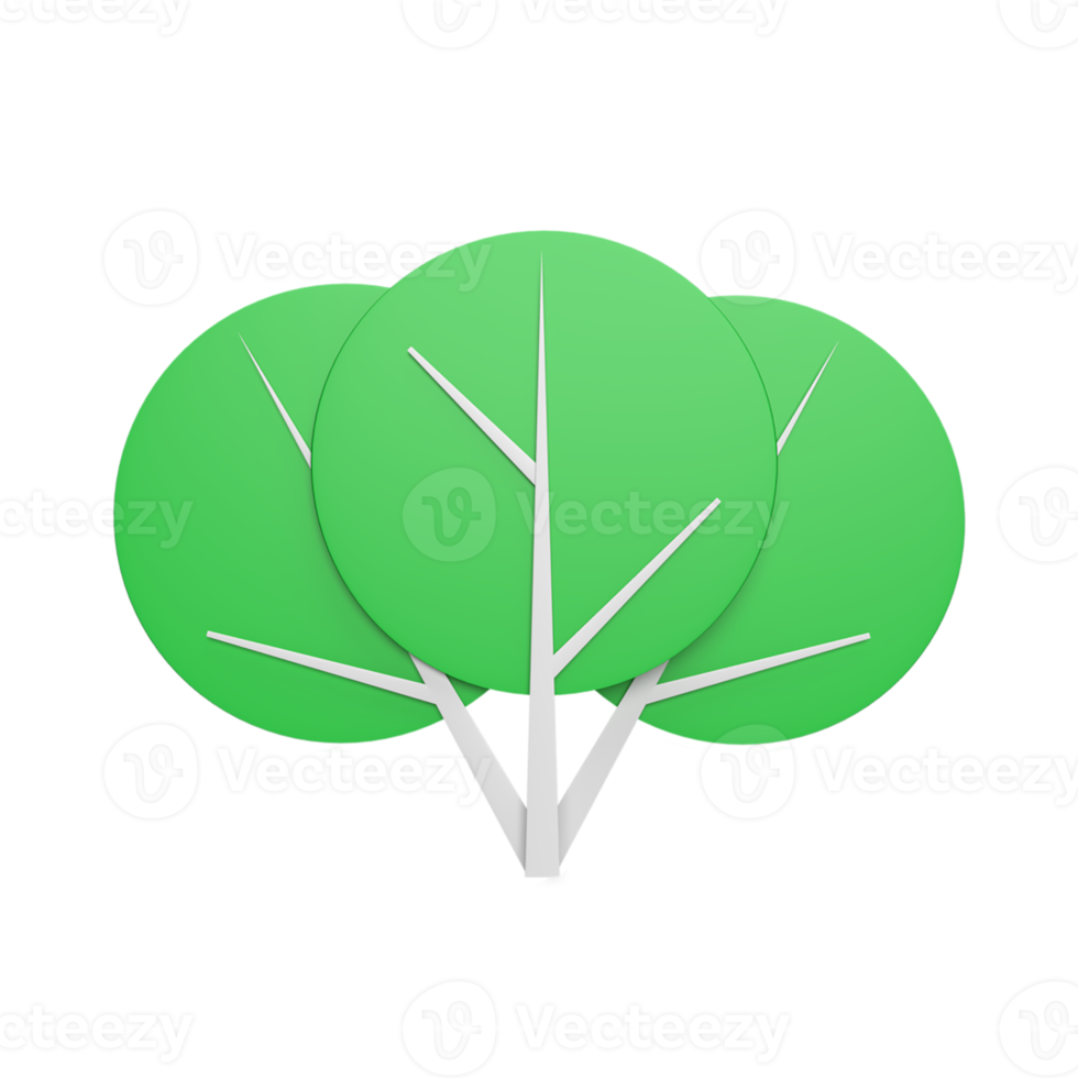 Ornament leaf 3d icon model cartoon style concept. render illustration png