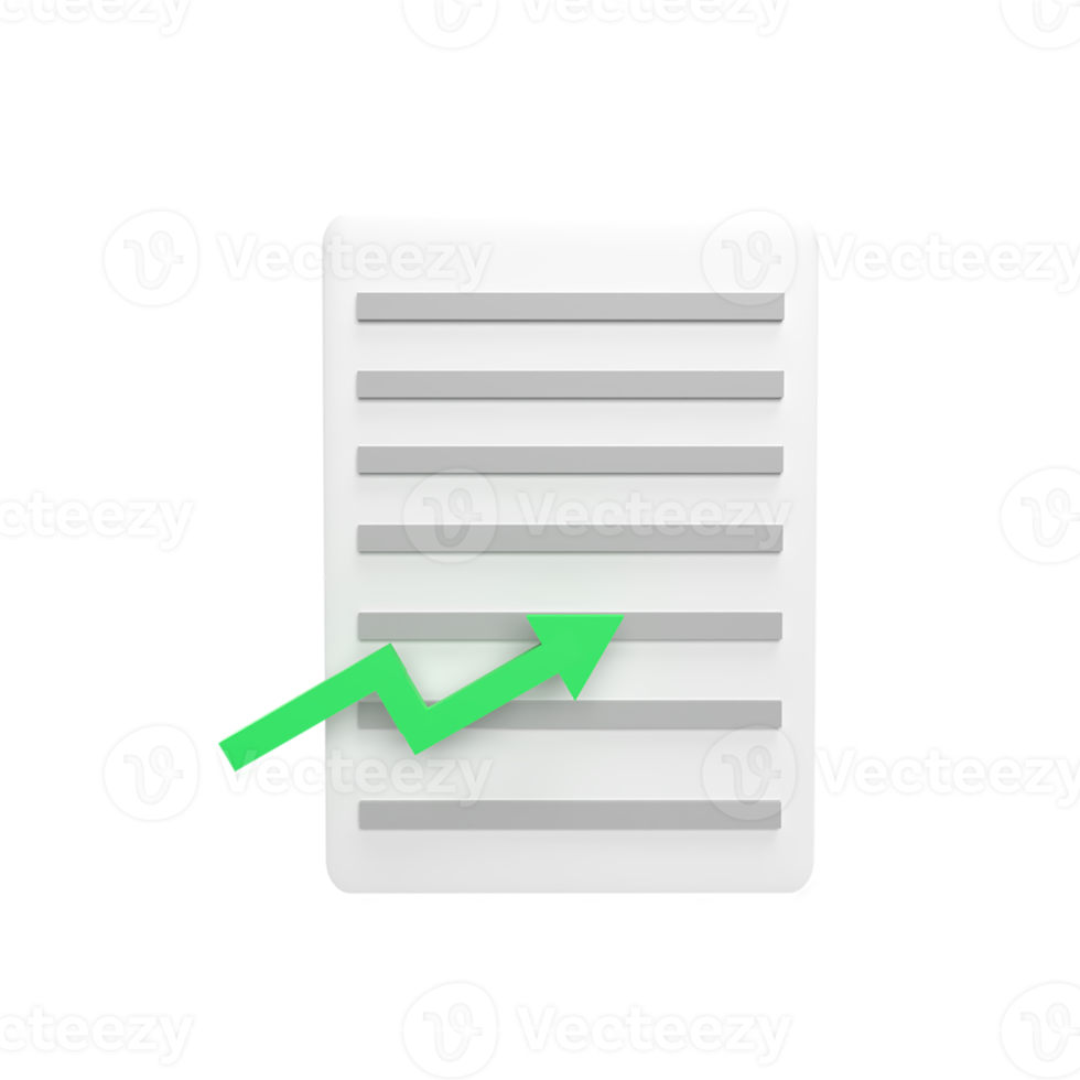 Increase document quality 3d icon model cartoon style. render illustration png