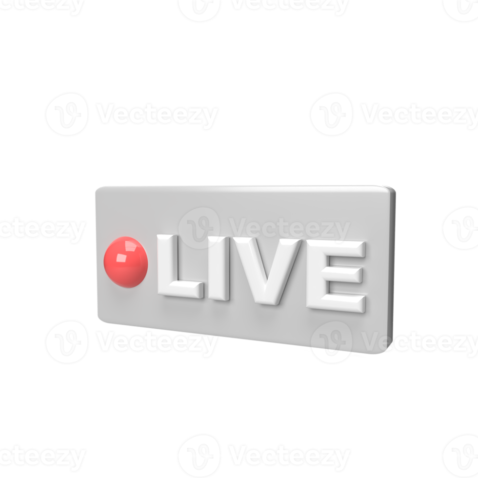 Live streaming 3d model cartoon style. render illustration png