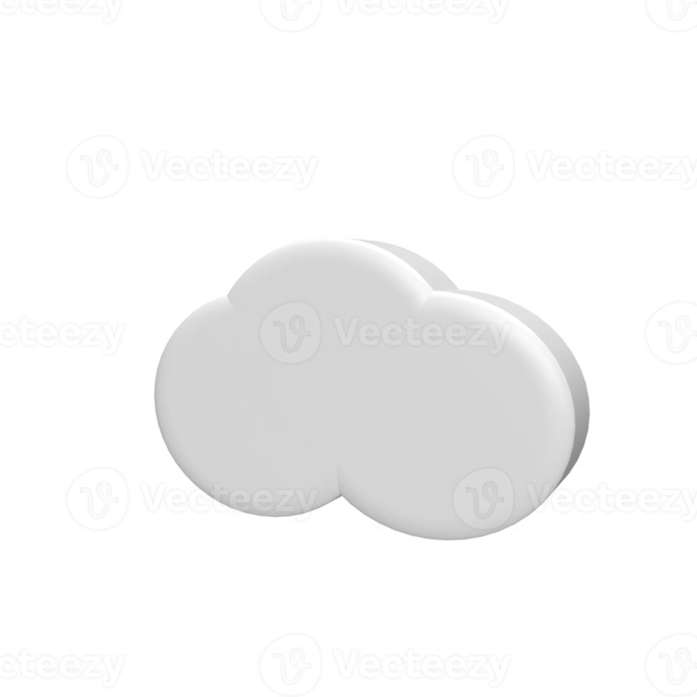 cloud 3d model cartoon style. render illustration png