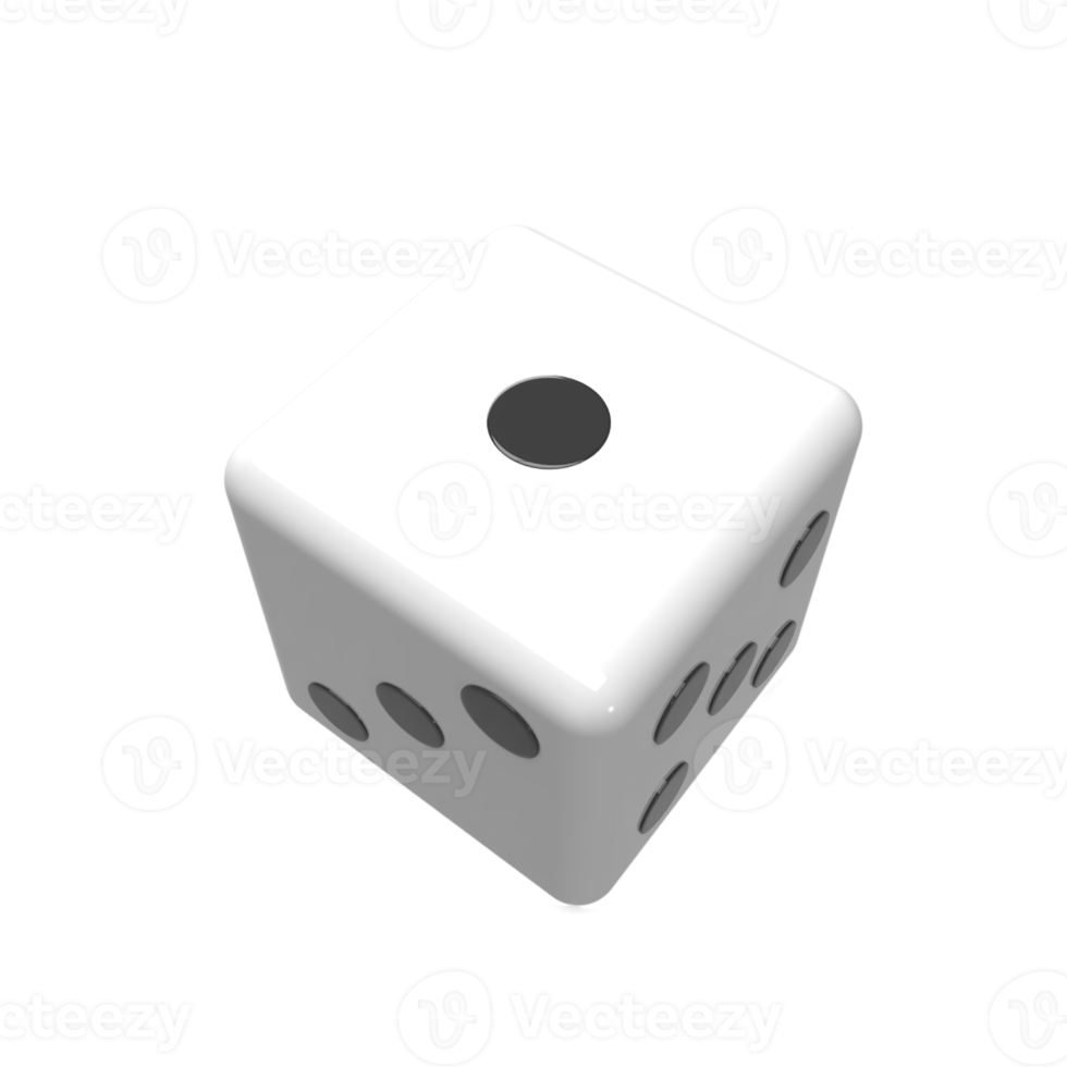 Dice cartoon style. 3d render illustration png