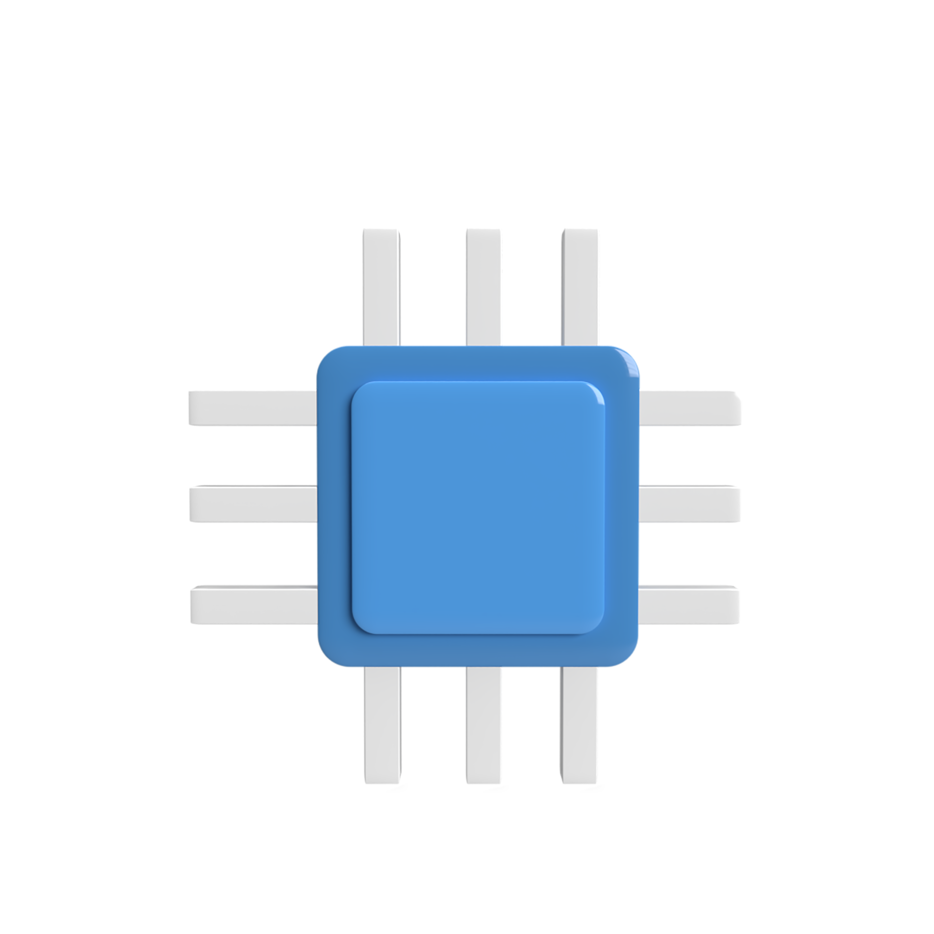 Processor 3d model cartoon style. render illustration 8479992 PNG