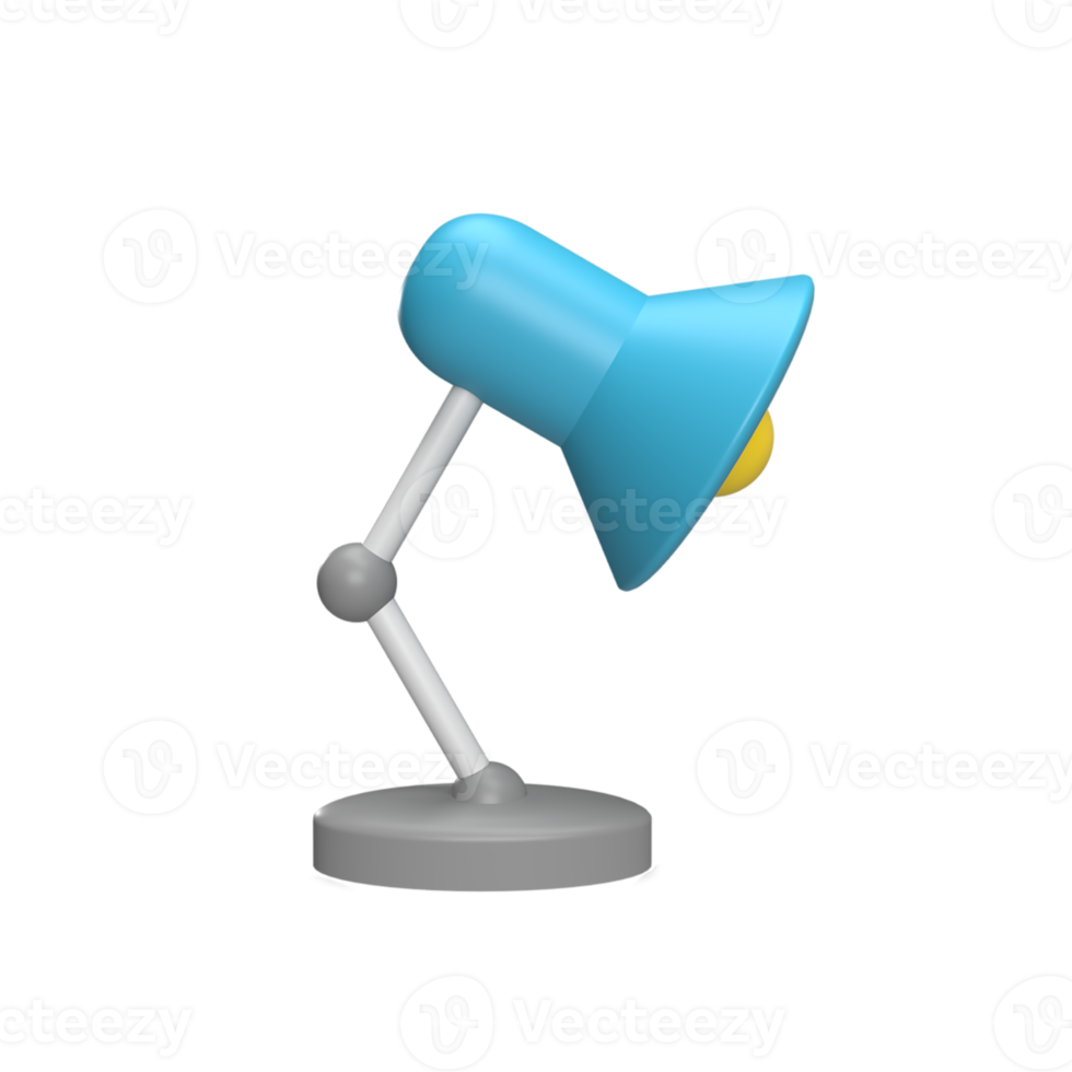 study lamp 3d icon model cartoon style concept. render illustration png