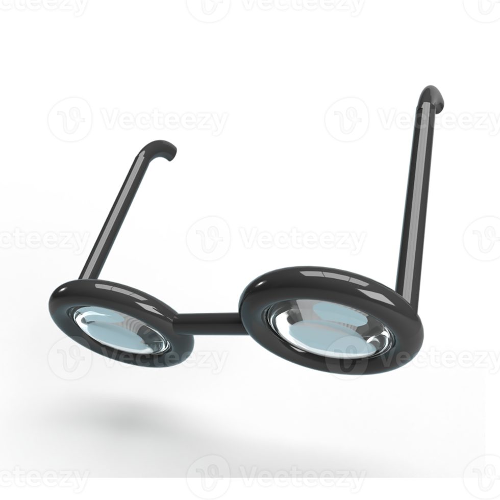 bril 3D-model cartoon. illustratie weergeven png