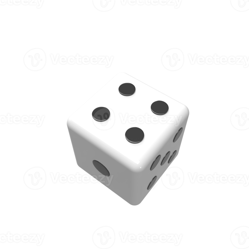 Dice cartoon style. 3d render illustration png