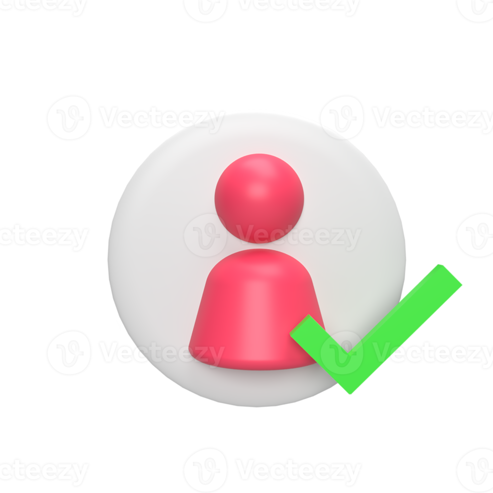 User test is done 3d icon model cartoon style. render illustration png