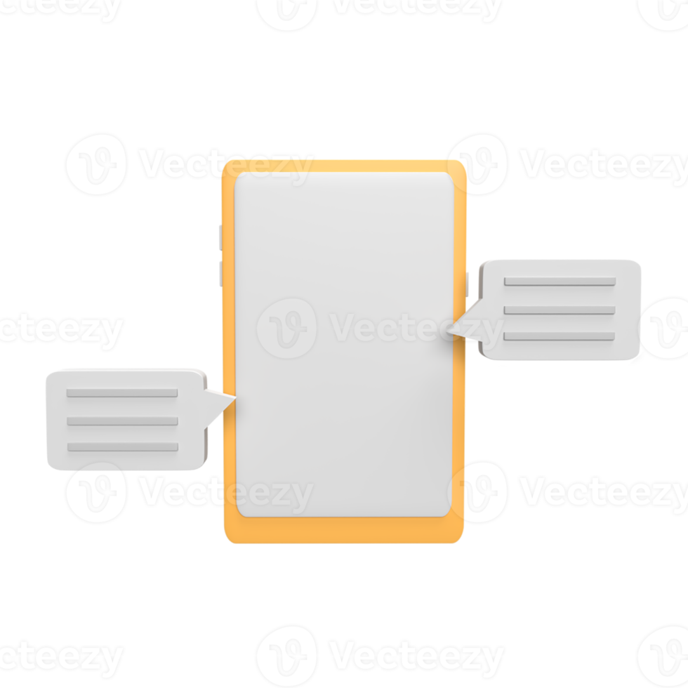 telefoon chat 3d pictogram model cartoon stijl concept. illustratie weergeven png