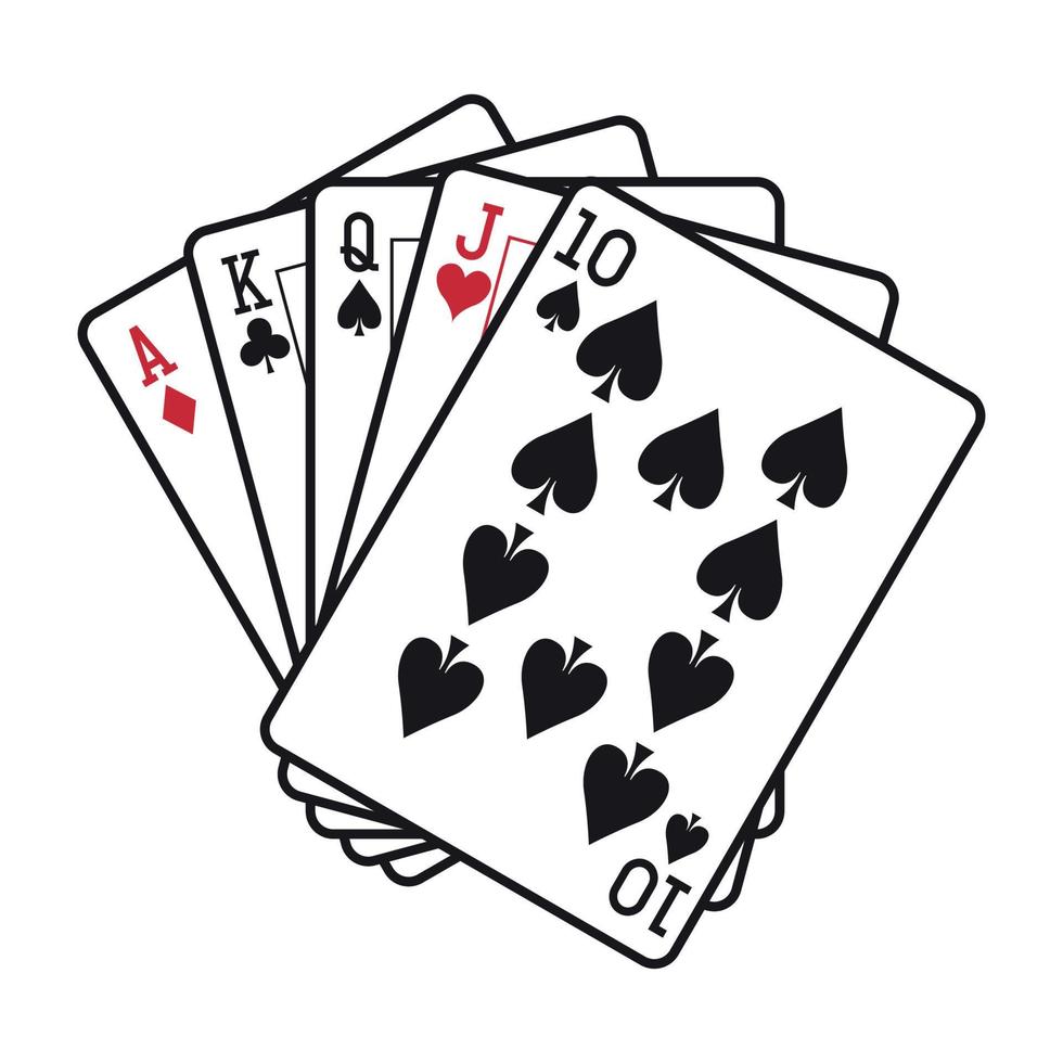 elemento de casino jugando a las cartas sobre fondo blanco - vector