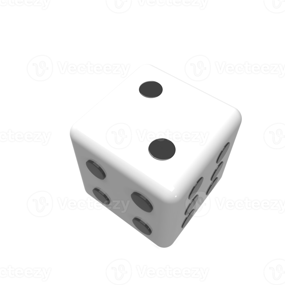 Dice cartoon style. 3d render illustration png