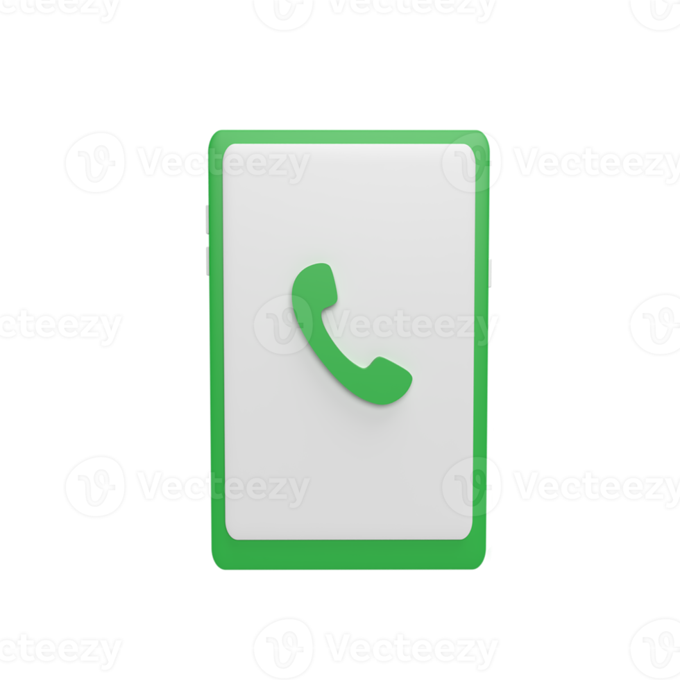 Call phone 3d icon model cartoon style concept. render illustration png
