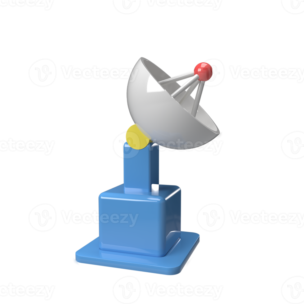 antenne 3D-model cartoon stijl. illustratie weergeven png