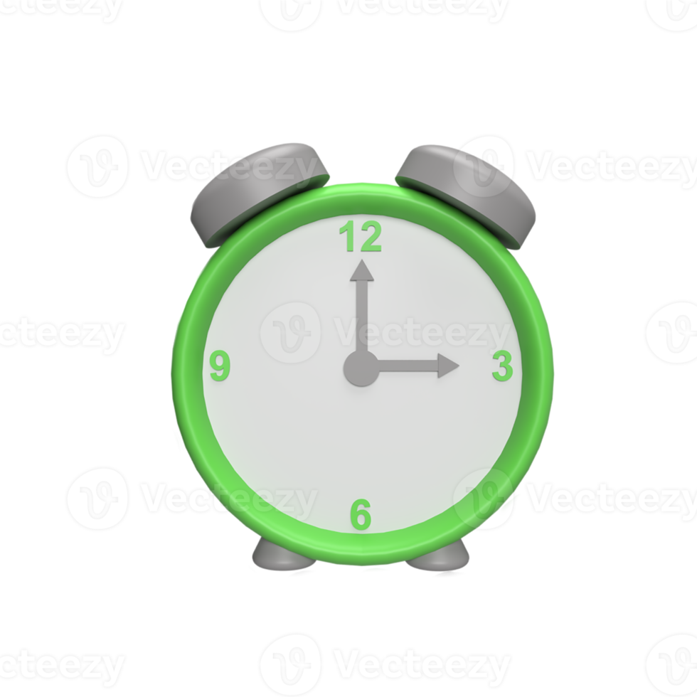 despertador 3d ícone modelo conceito de estilo dos desenhos animados. renderizar ilustração png