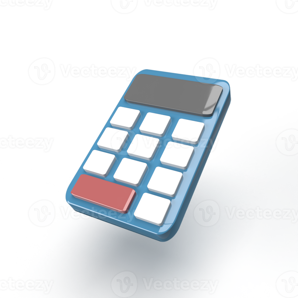 modèle de dessin animé de calculatrice. illustration de rendu 3d png