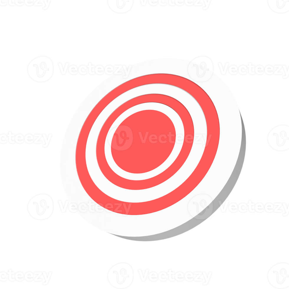 Target board cartoon style. 3d render illustration png
