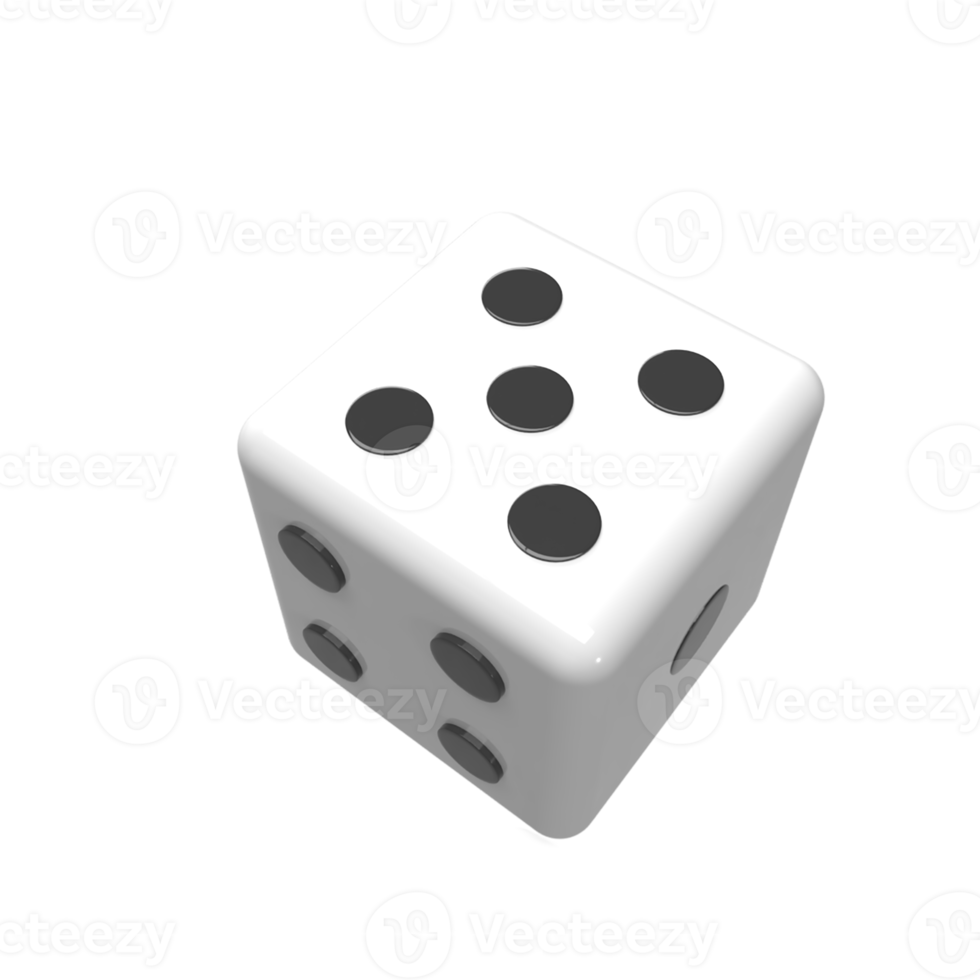 Dice cartoon style. 3d render illustration png