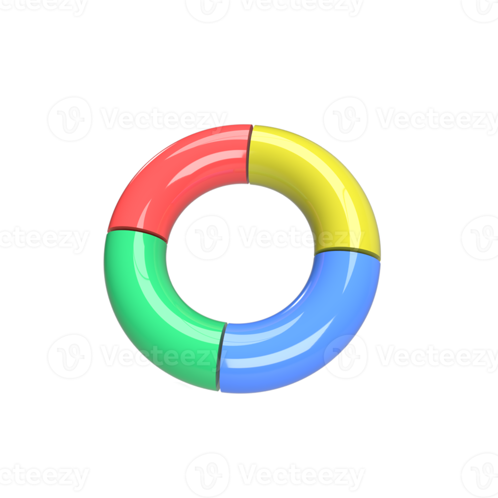 grafico dati modello 3d in stile cartone animato. rendere l'illustrazione png