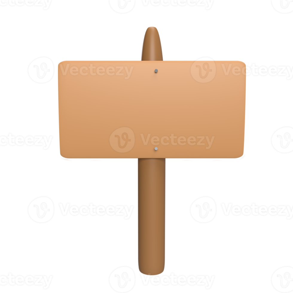 Sign board 3d icon model cartoon style concept. render illustration png