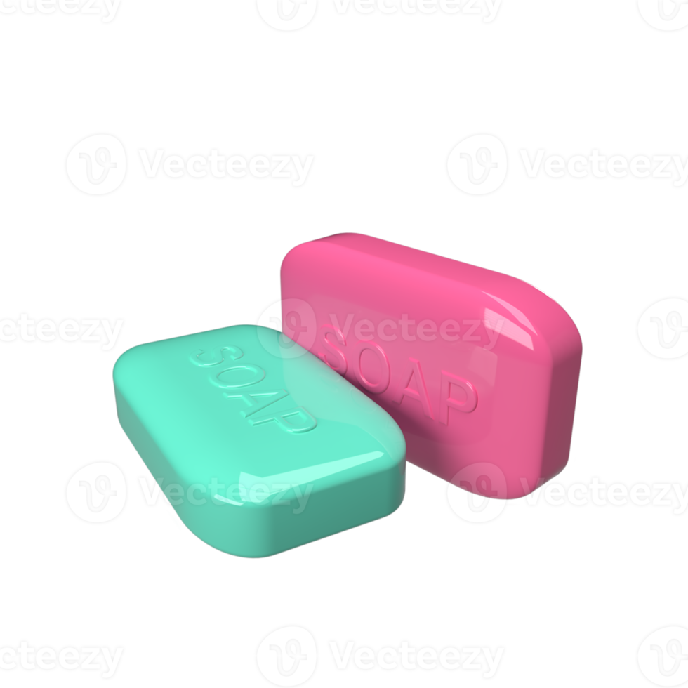 Soap 3d model cartoon style. render illustration png