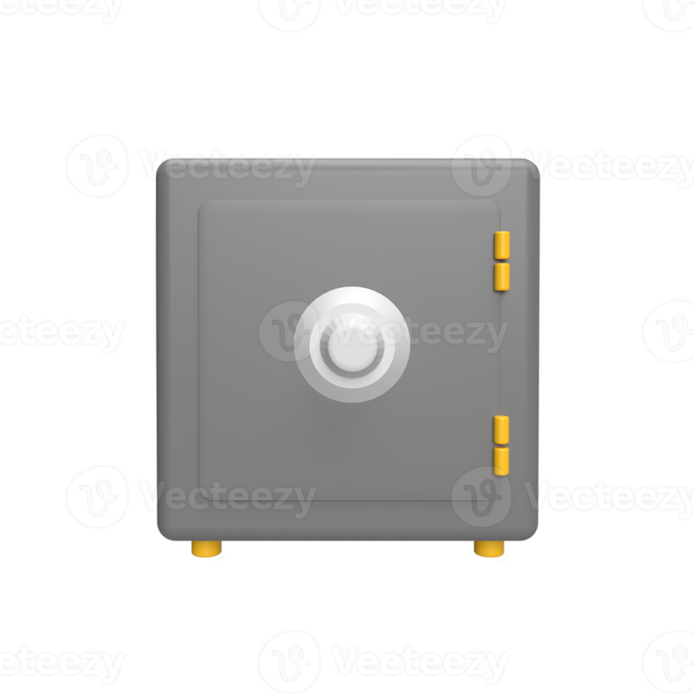 Safe 3d icon model cartoon style concept. render illustration png