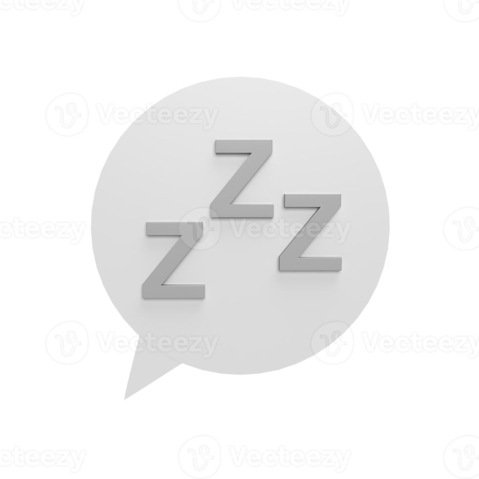 zzz slapen 3d pictogram model cartoon stijl concept. illustratie weergeven png
