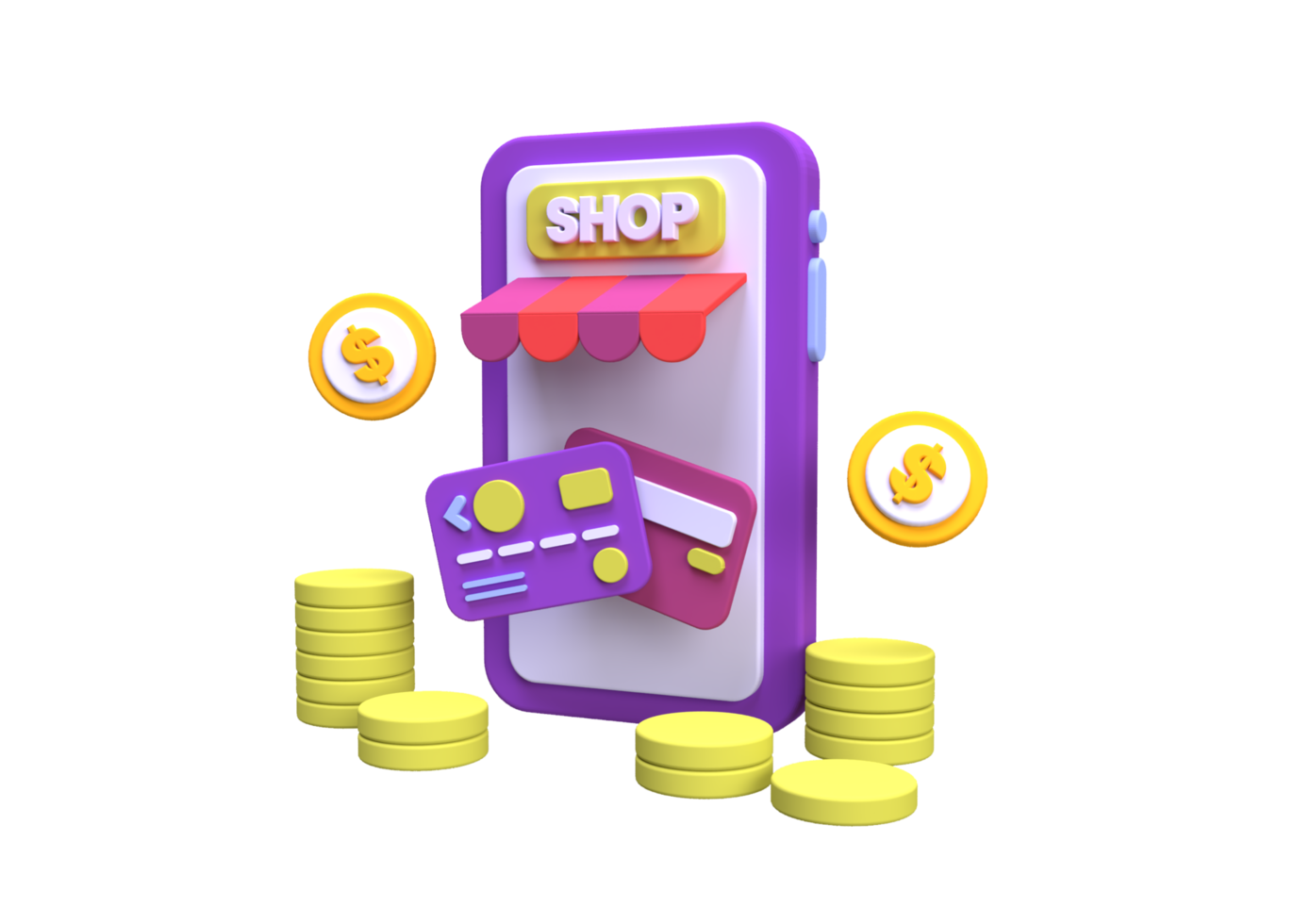 Online store with smartphone shop concept illustration for business idea concept background png