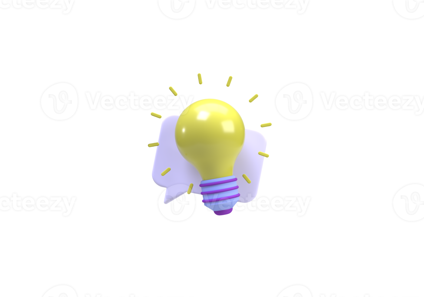 Yellow light bulb illustration background, 3D, render icon for business idea concept png